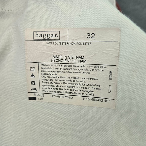 Haggar Generations Pleated Chino Shorts Men SZ 32 Rust Cotton Blend Relaxed Fit - Picture 3 of 11